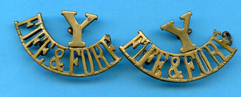 Fife and Forfar Yeomanry  pair of  Brass Shoulder Titles