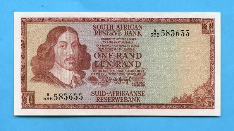 South Africa  1 One Rand Banknote 1967