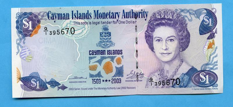 Cayman Islands  $1 One Dollar Banknotes  1503- 2003 Commemorative