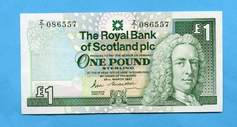 Royal Bank of Scotland   Replacement £1 One Pound Note  Dated 25th March 1987