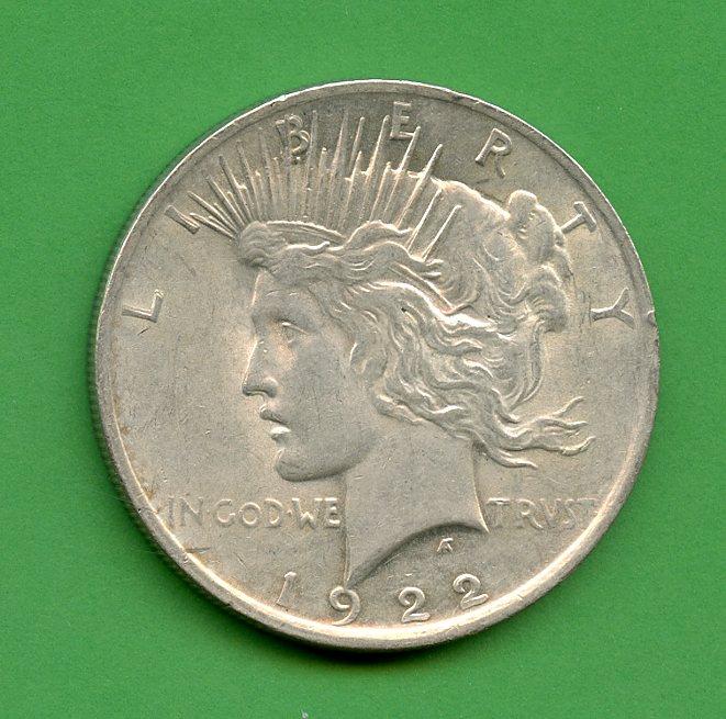 U.S.A. United States of America  Silver One Dollar Coin  Dated 1922