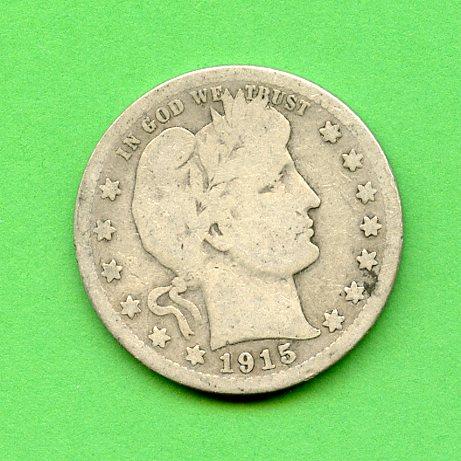 U.S.A. 25 Cents Quarter Dollar  Coin  Dated 1915