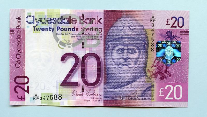 The Clydesdale Bank  PLC £20 Twenty Pounds Banknote Dated 11th July 2013