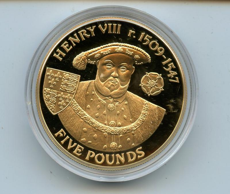 Alderney Henry VIII Silver Proof £5 Coin