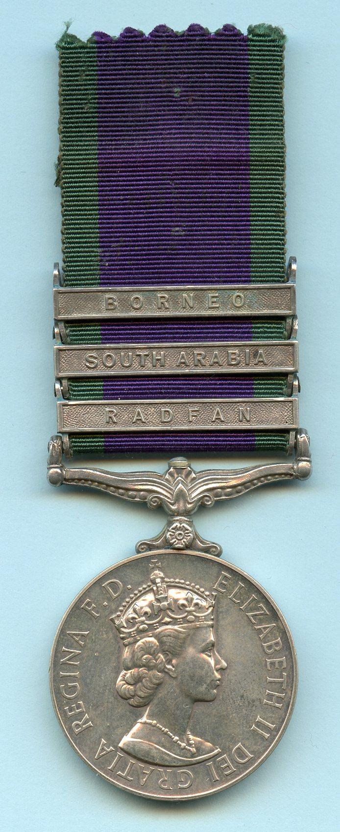 Campaign Service Medal 1962 3 Clasps To L/Cpl  F Whitley, 4th Royal Tank Regiment