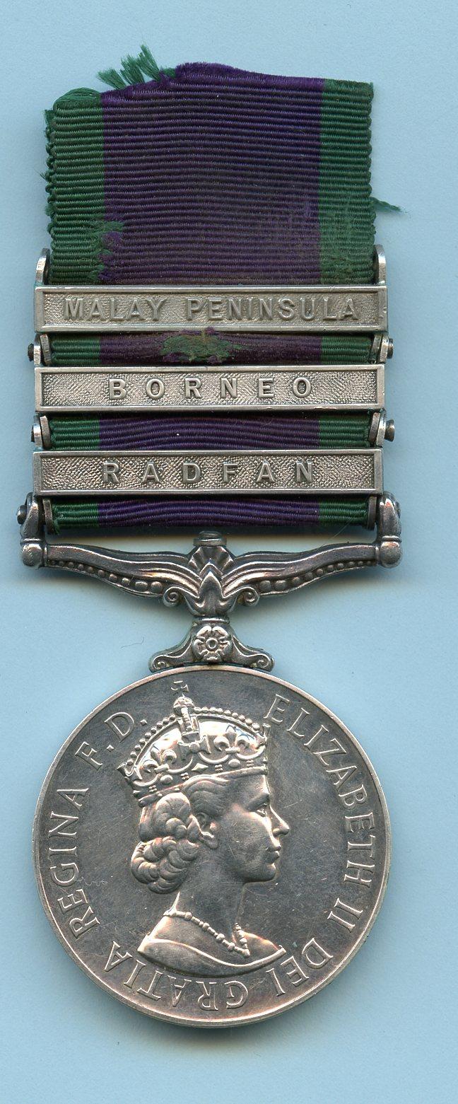 Campaign Service Medal 1962  3 Clasps  To Trooper A Miller, 4th Royal Tank Regiment