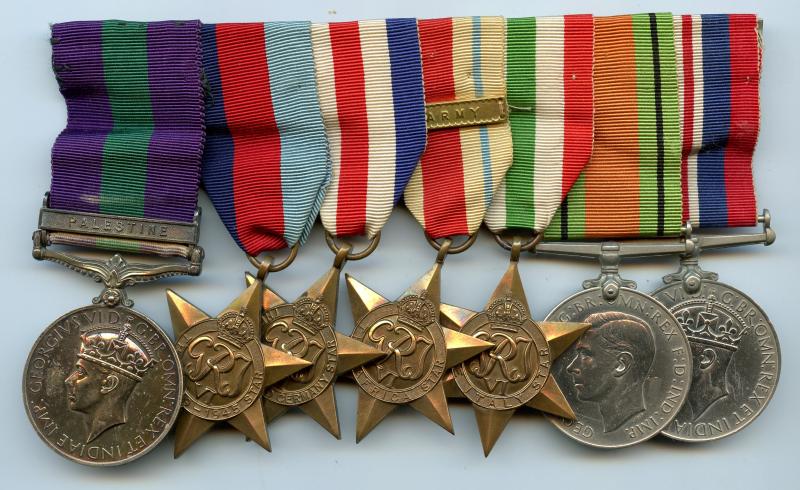 Palestine & WW2 Medal Group To Gunner Norman Woodhouse, Royal Artillery