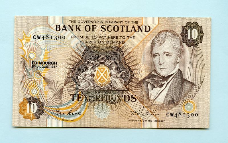 Bank of Scotland £10 Ten Pounds Note Dated 6th August 1987