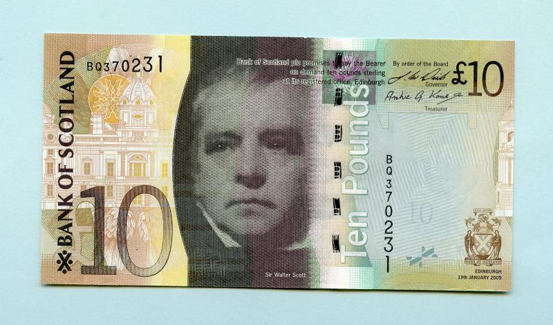 Bank of Scotland £10 Ten Pounds Note Dated 19th January 2009