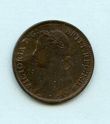 UK  Queen Victoria  Farthing Coin  Dated 1883