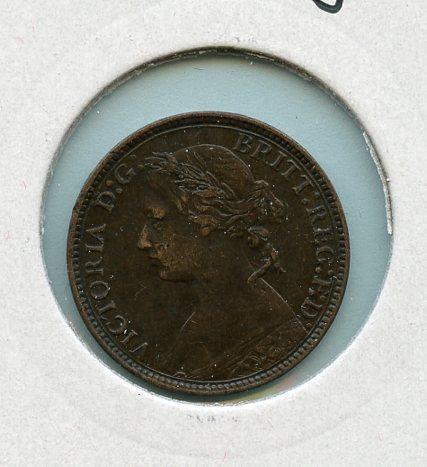 UK  Queen Victoria  Farthing Coin  Dated 1876H
