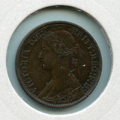 UK  Queen Victoria  Farthing Coin  Dated 1869
