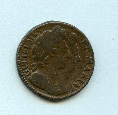 UK  William & Mary  Farthing Coin  Dated 1694