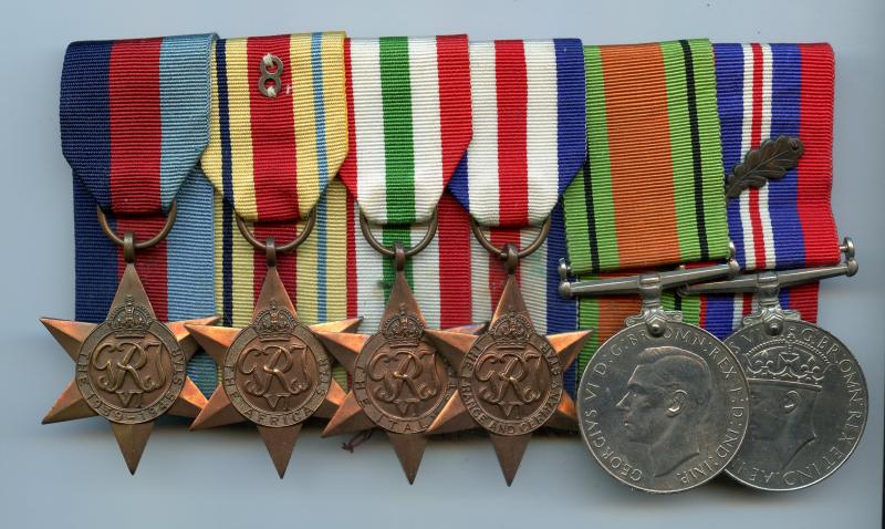 WW2 Mounted  8th Army Africa & Italy, France & Germany Campaign Group of Medals