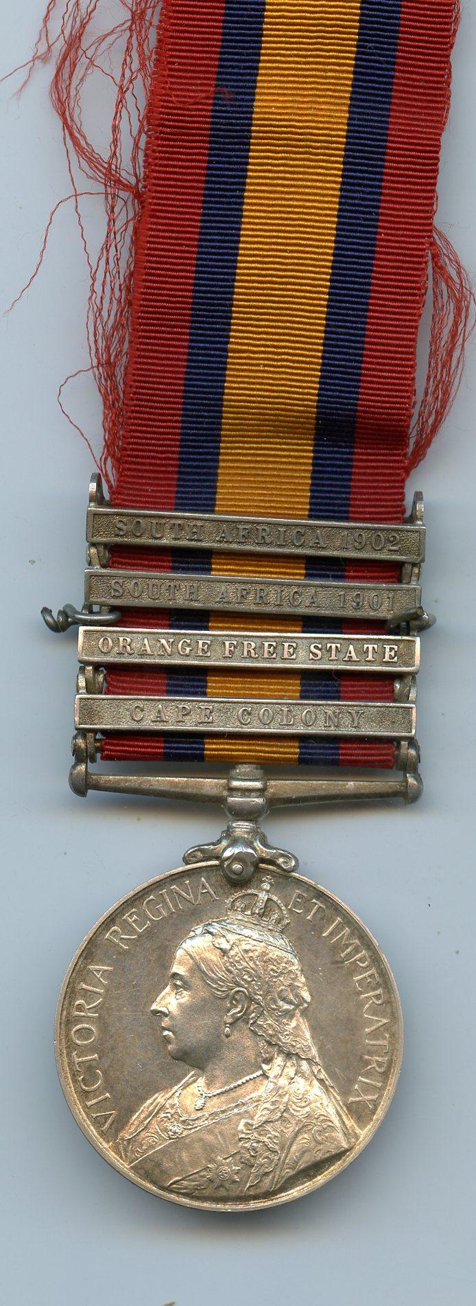 Queens South Africa Medal 1899-1902 ; Trooper J Gair, South Africa Constabulary