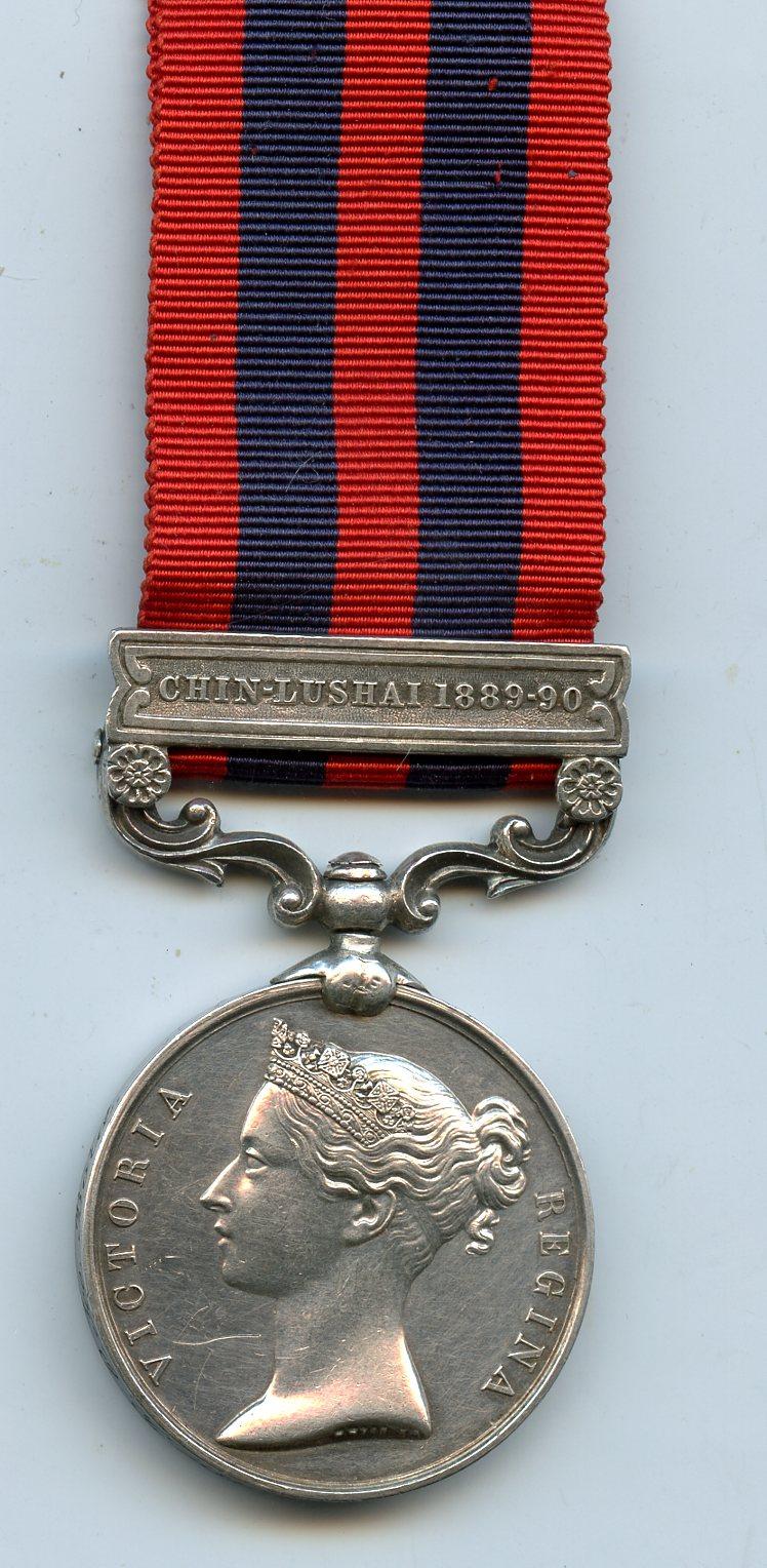 India General Service Medal 1854 To Pte  J Heverson, King's Own Scottish Borderers