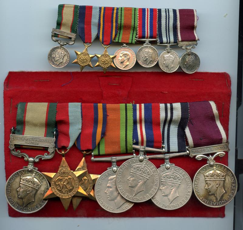 India General Service Medal & WW2 Group of 7 Medals To W.O.CL 2 J Richardson ( Later Captain ) Royal Warwickshire Regiment