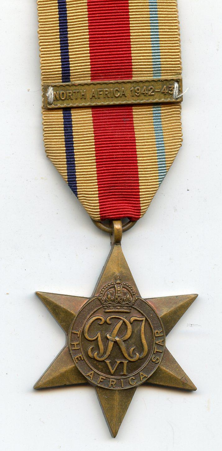 World War Two Africa Star Medal  with North Africa 1942-43  Clasp