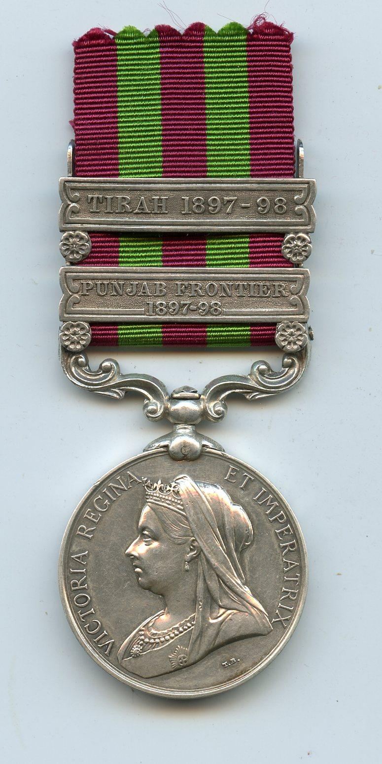 India General Service Medal 1895-1902 ; 2 Bars To Pte Robert Wallace, Royal Scots Fusiliers