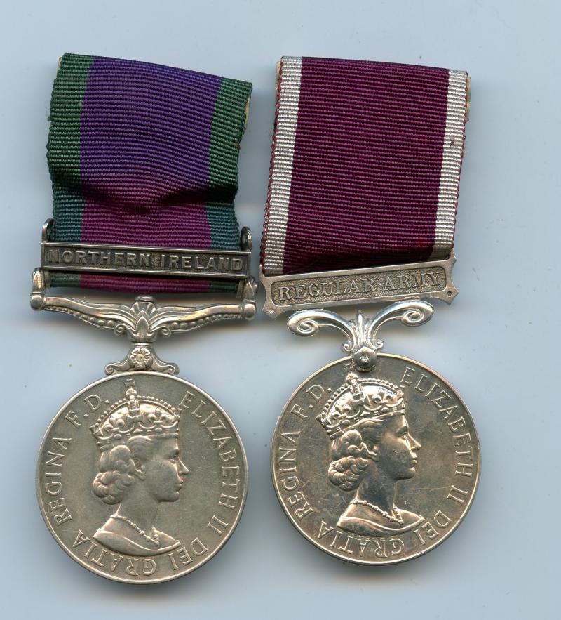 Northern Ireland & Long Service Medal Pair To Driver I. M. Thompson. RCT