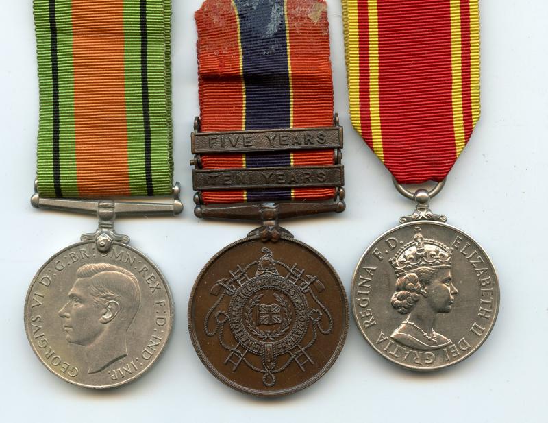 WW2 & Fire Brigade Medals To  Sub Offr Walter Algar