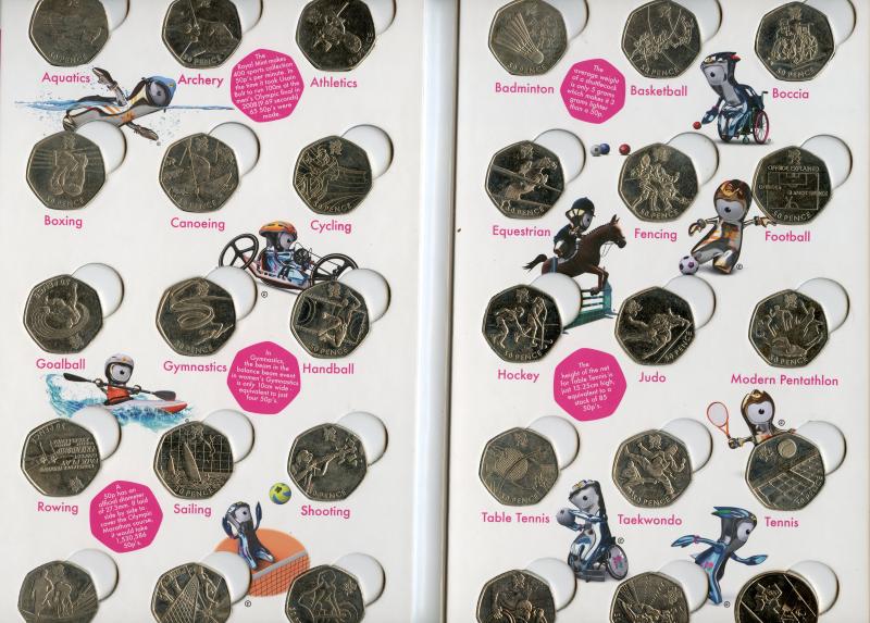 London 2012 Sports Collection   50 Pence Coins Set