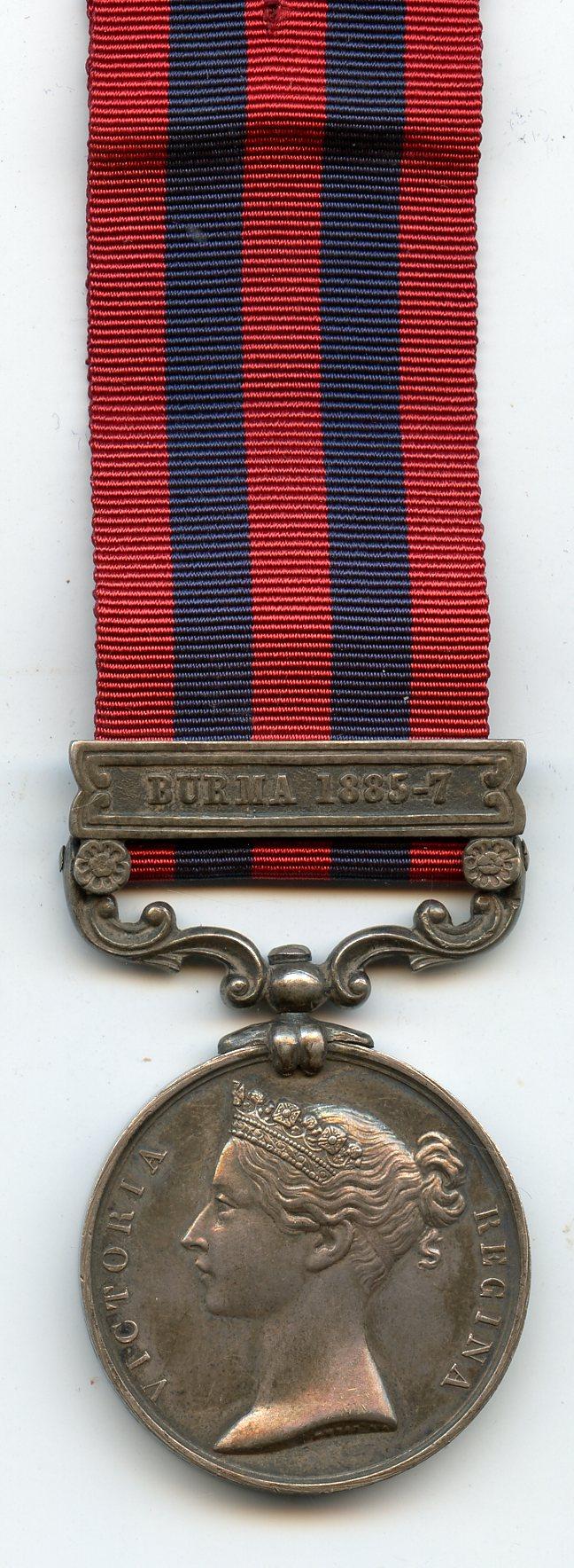 India General Service Medal 1854 Burma 1885-87 To Pte Andrew Wilson, Royal Scots Fusiliers