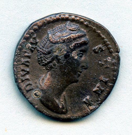 ROMAN EMPRESS DIVA FAUSTINA SENIOR (died AD 141) silver denarius coin