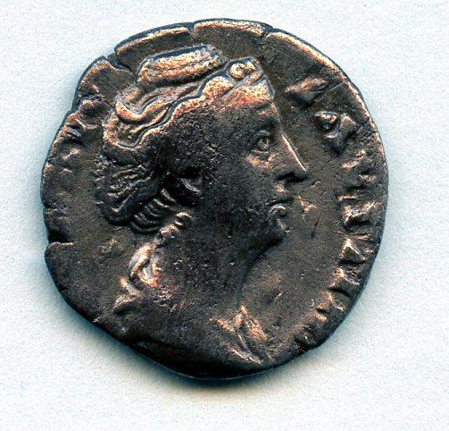 ROMAN EMPRESS DIVA FAUSTINA SENIOR (died AD 141) silver denarius coin