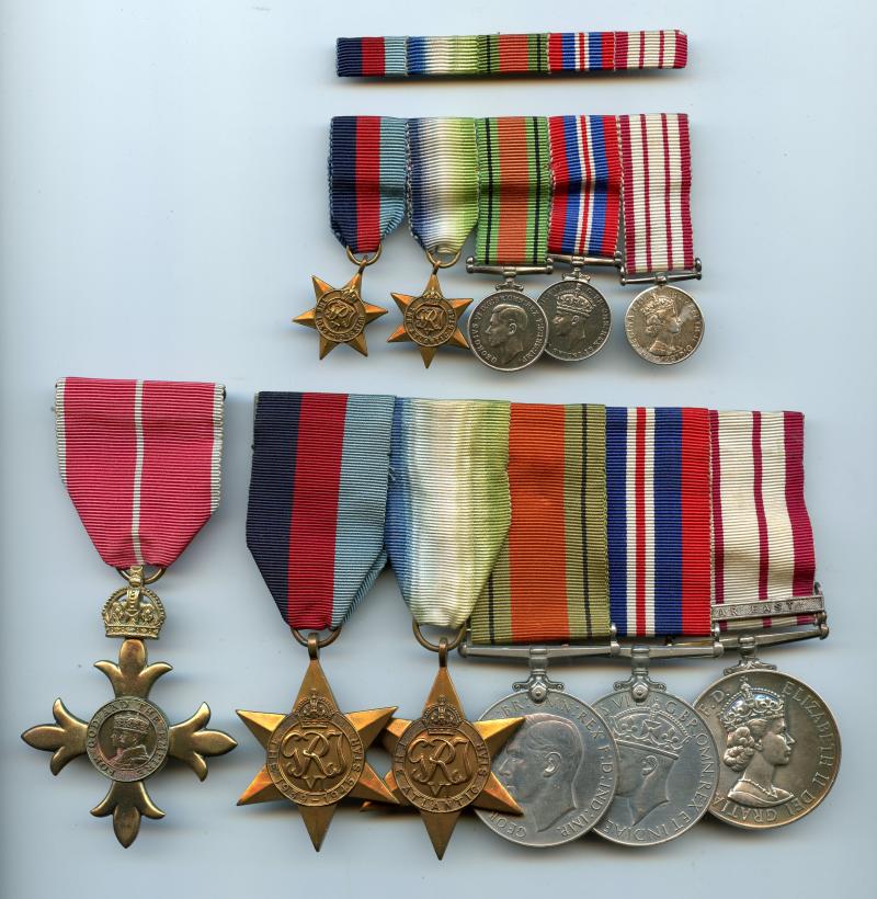 O.B.E WW2 & Near East Group of Medals To Surgeon Commander Edward Sidney Elliott, O.B.E. Royal Navy