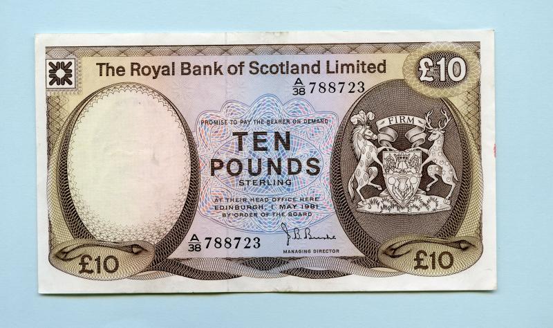 Royal Bank of Scotland  £10 Ten Pound Note Dated 1st May 1981