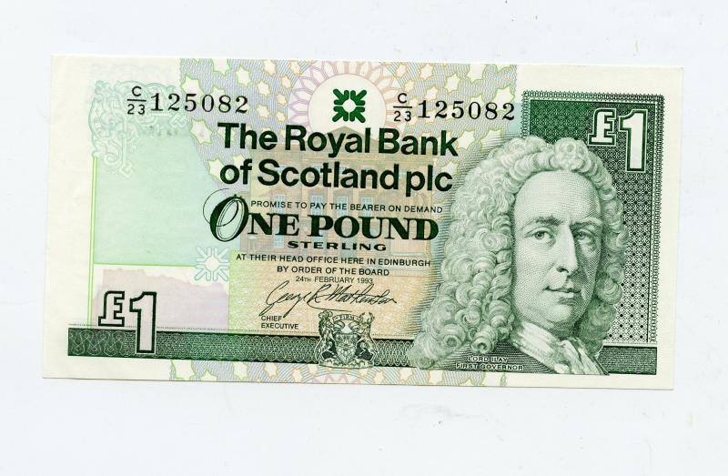 Royal Bank of Scotland £1 One Pound Note  Dated 24th of February 1993
