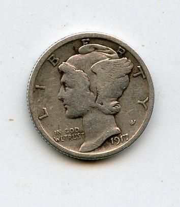U.S.A Silver Dime Coin Dated 1917