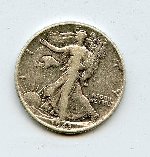 U.S.A. Walking Liberty Half Dollar Coin Dated 1943
