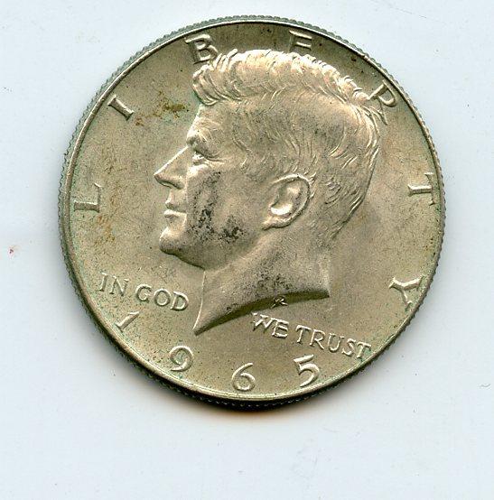U.S.A. Kennedy Half Dollar Coin Dated 1965