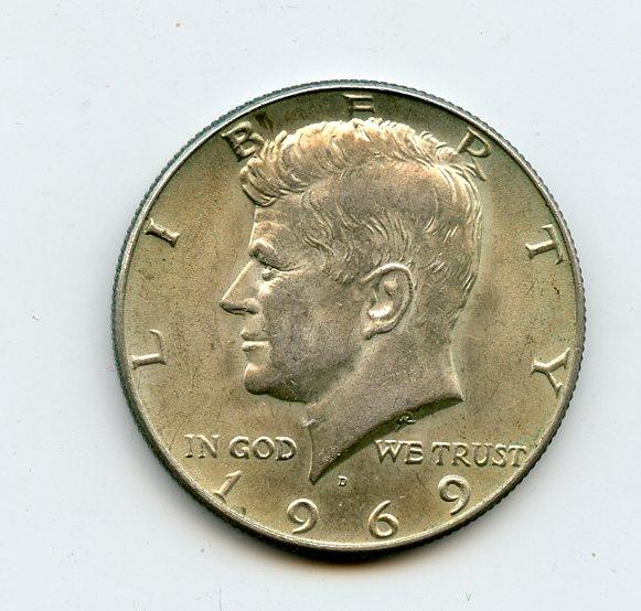 U.S.A. Kennedy Half Dollar Coin Dated 1969