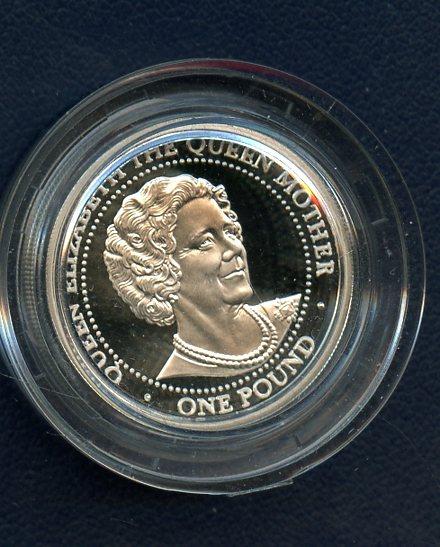 1999 Guernsey  The Queen Mother  Silver Proof £1 One Pound  Coin