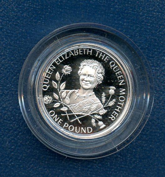 1995 Guernsey  The Queen Mother 95th Birthday  Silver Proof £1 One Pound  Coin