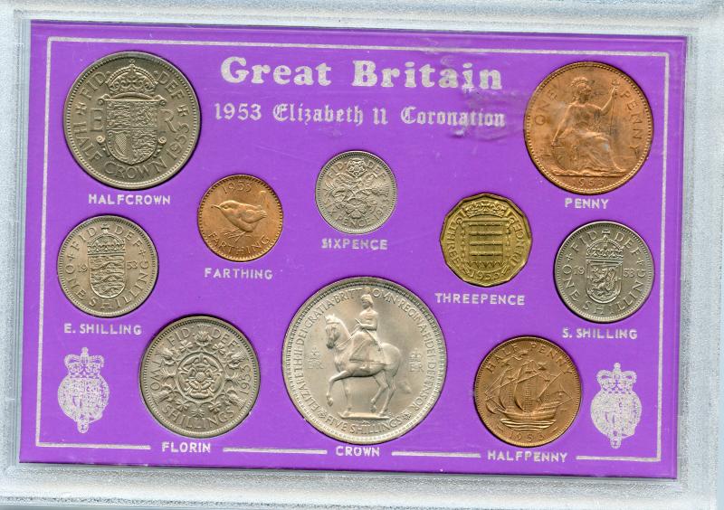 Queens Coronation 1953 Uncirculated Coin Set