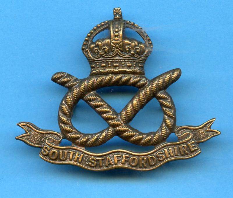 South Staffordshire Regiment Kings Crown Bronze Cap Badge