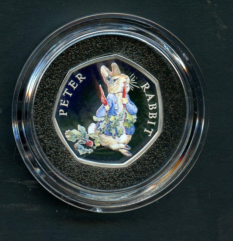 UK 2018 Peter Rabbit Beatrix Potter Silver Proof 50p Coin