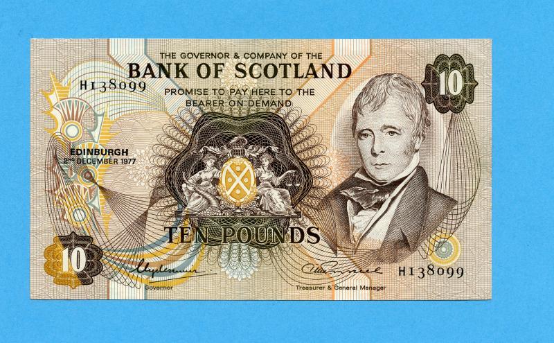 Bank of Scotland  £10 Ten Pounds Note Dated 2nd December 1977
