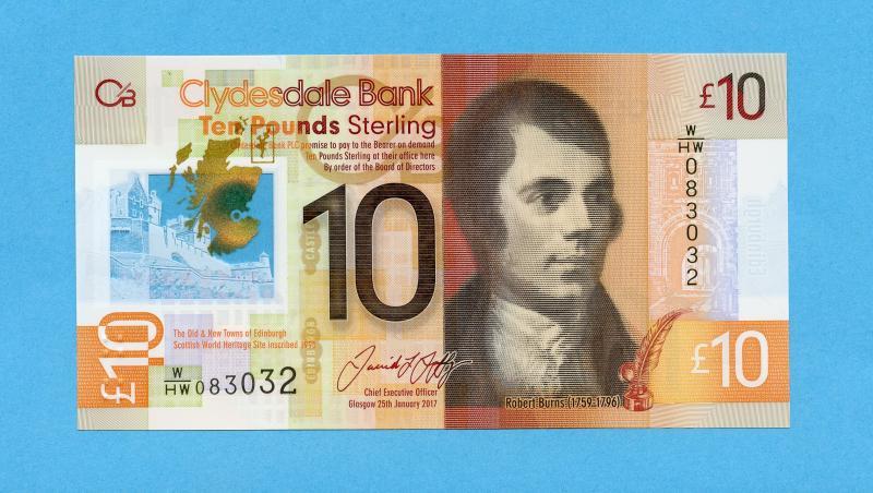 The Clydesdale Bank New Polymer £10 Ten Pounds Banknote Dated 25th January 2017
