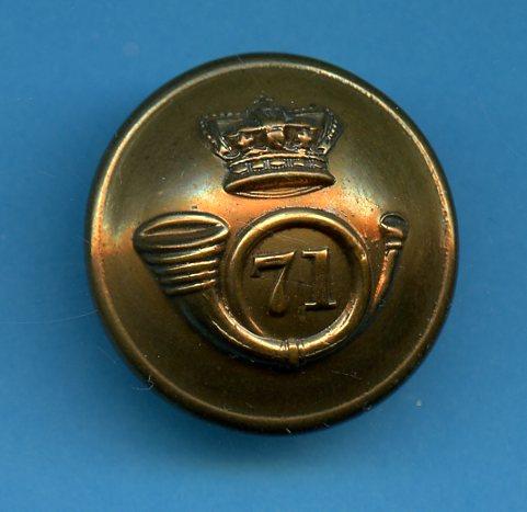 71st Highland Light Infantry Officers  Large Size   Button 1870