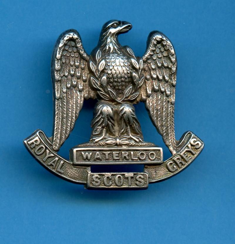 Royal Scots Greys Silver Cap Badge