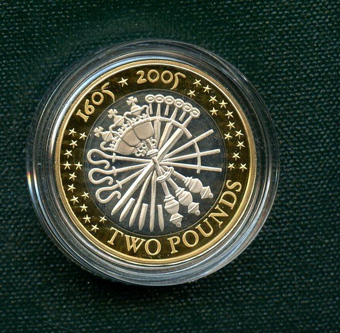 UK 2005  Guy Fawkes Gunpowder Plot   Silver Proof £2  Coin