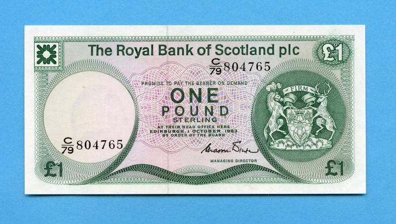 Royal Bank of Scotland   £1 One Pound Note Dated 1st October 1983