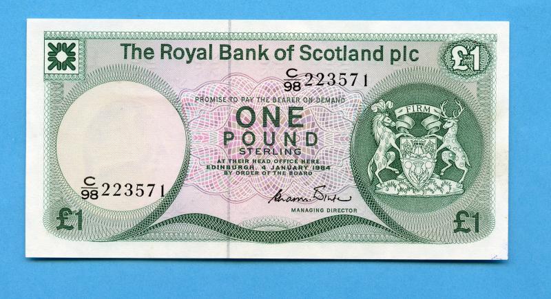 Royal Bank of Scotland £1 One Pound  Dated 4th January 1984