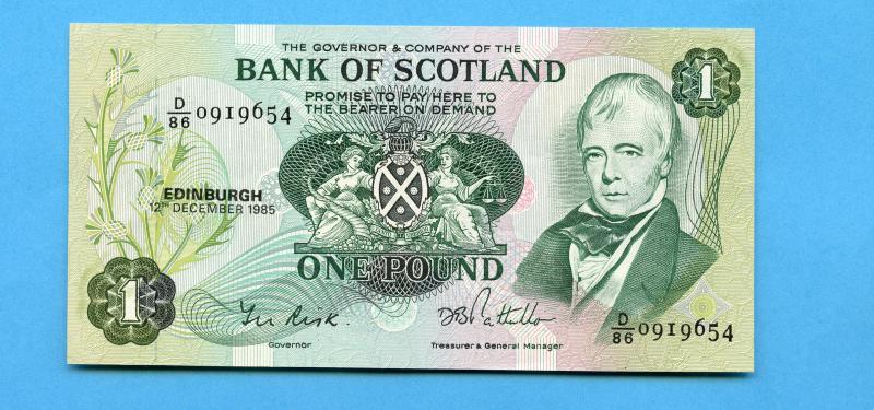 Bank of Scotland £1 One Pound Note  Dated 12th December 1985