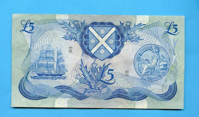 Bank of Scotland  £5 Five Pounds Note Dated 4th December  1972